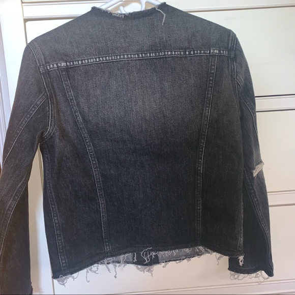 Frame Demin Distressed Jean Jacket S Charcoal - Picture 5 of 5